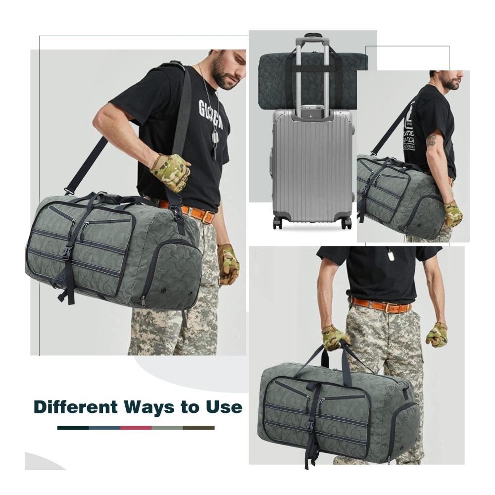 Große Lubardy Reisetaschen für Herren mit Schuhfach und Kulturbeutel – Wasserdicht Faltbar Leicht für Weekender Reisen Sport 40L-100L