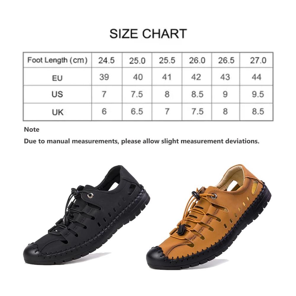 Entdecke den ultimativen Sommerkomfort Elegante Aviator Leder Sandalen für Herren geschlossene Zehen weiche Sohle rutschfest und atmungsaktiv. Ideal für Strandspaziergänge! (Braun Größe 43