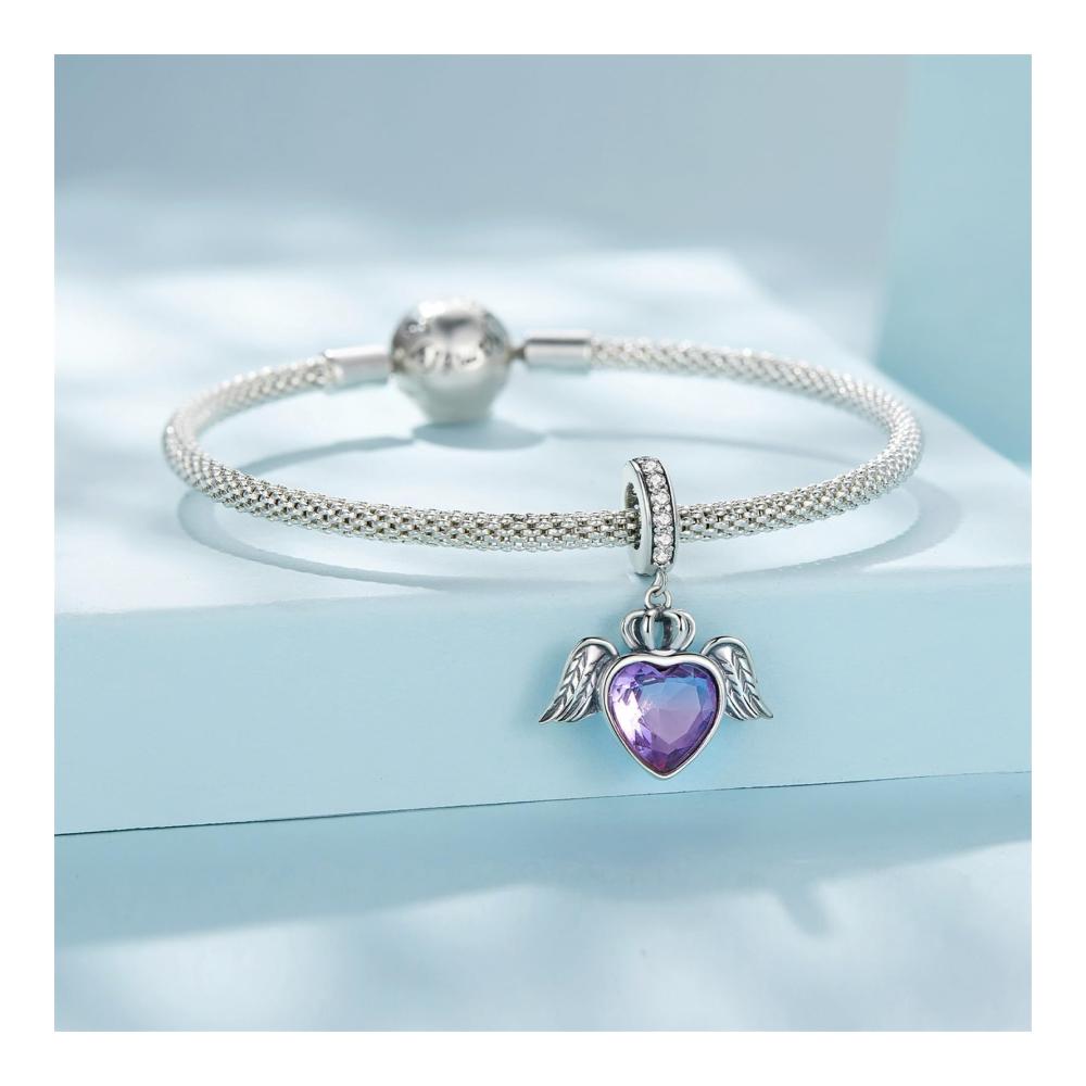 925 Sterling Silber Engelsflügel Herzflügel Bead Charms für Pandora-Armband – Perfekte Damen Geschenke für Geburtstag und Weihnachten! Originale SCC2587