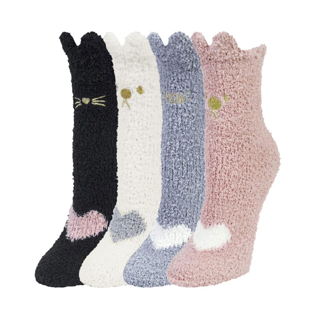 4 Paare Premium Stoppersocken für Damen Kuschel-Wärme & Sicherheit | Perfekte Geschenkidee Flauschige Thermosocken Größe 39-42