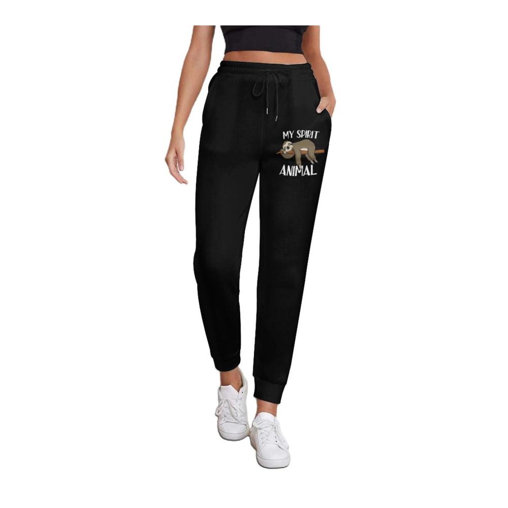 Bequeme Damen Jogginghose mit Cartoon-Faultiermotiv und praktischen Taschen. Perfekt zum Relaxen oder Joggen. Jetzt zugreifen