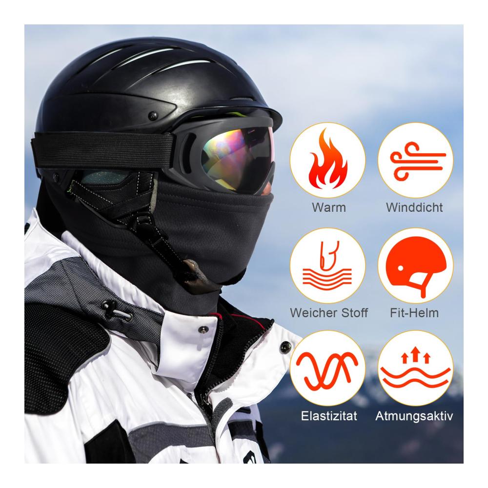 Ultimative Winterausrüstung 2 Stück Sturmhauben + 1 Skibrille! Perfekte Kombination für Outdoor-Sportarten wie Skifahren Radfahren & Motorradfahren. Sichern Sie sich jetzt