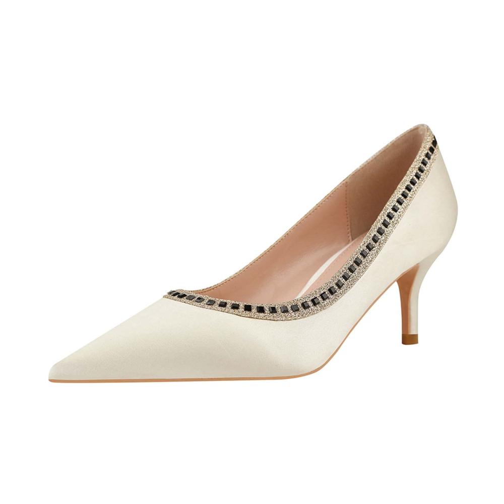 Elegante Damen Pumps Bequeme Satin Abendkleid Hochzeitsschuhe mit niedrigem Absatz für stilvolle Anlässe - Jetzt entdecken und stilvoll auftreten