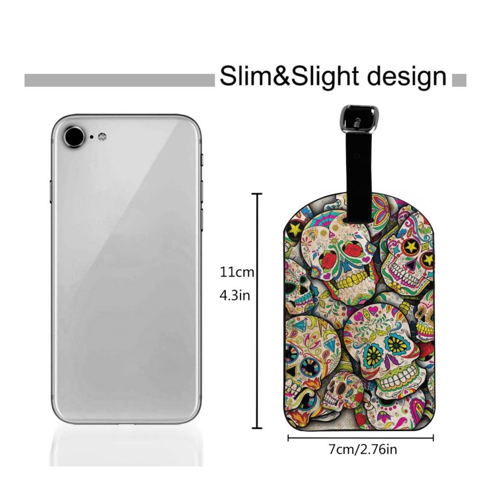 Einzigartige Totenkopf-Gepäckanhänger Luxuriöse Leder-Kofferanhänger für unvergessliche Reisen – Stilvolle Taschenanhänger unverzichtbares 7 cm x 11 cm Identifikationszubehör