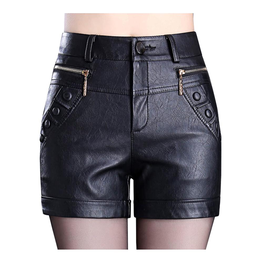 Entdecke den ultimativen Style Damen PU-Leder High Waist Shorts mit Reißverschluss für Nightlife & Bühnenkunst. Jetzt erhältlich für deine perfekte Performance