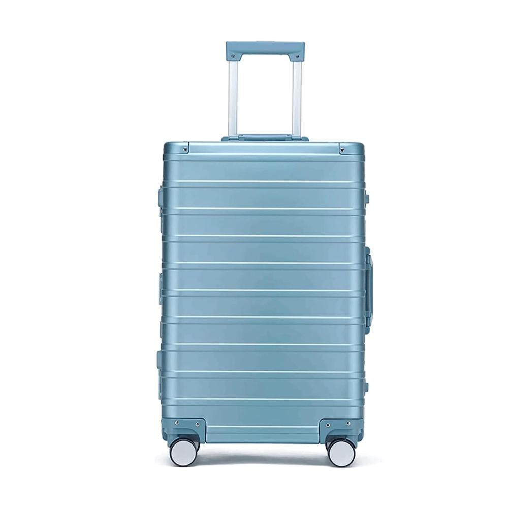 Entdecken Sie den ultimativen Aluminium-Magnesium-Koffer Robuster Handgepäck-Trolley mit großer Kapazität für Geschäftsreisen und Abenteuer. Sky Blue Eleganz