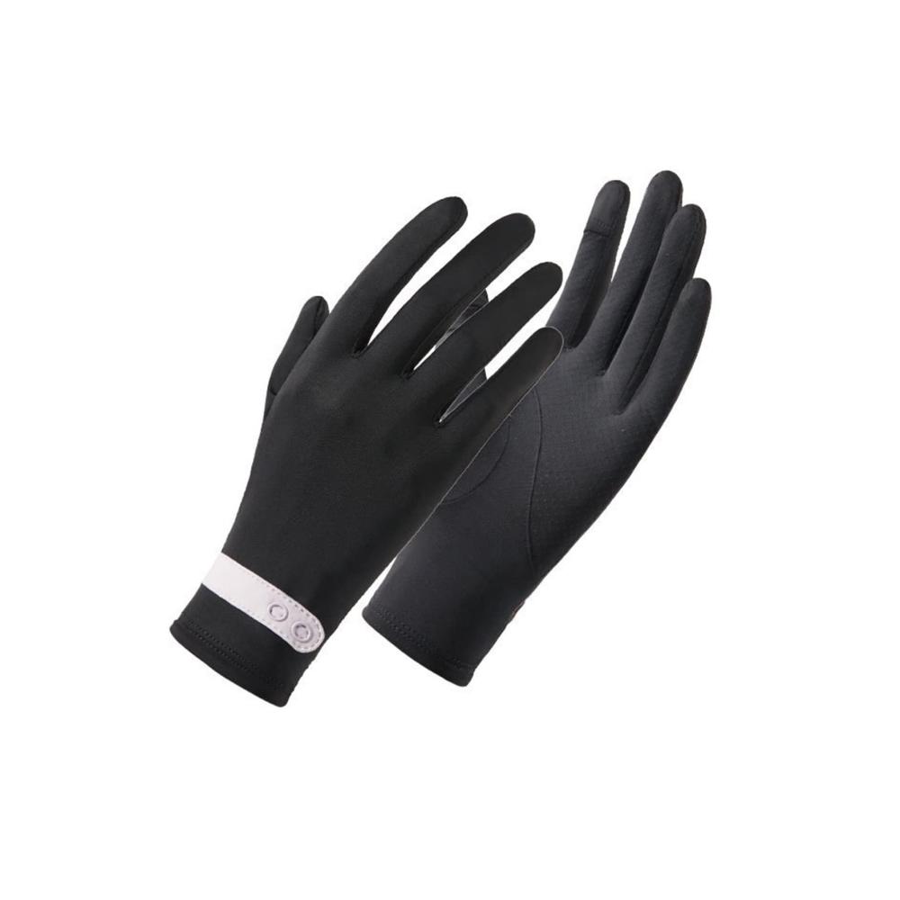 UV-Schutz Handschuhe für Damen Anti-Rutsch & Eisspitzen Sommer Dünnschnitt für Autofahren & Radfahren Farbe 136Black Einheitsgröße