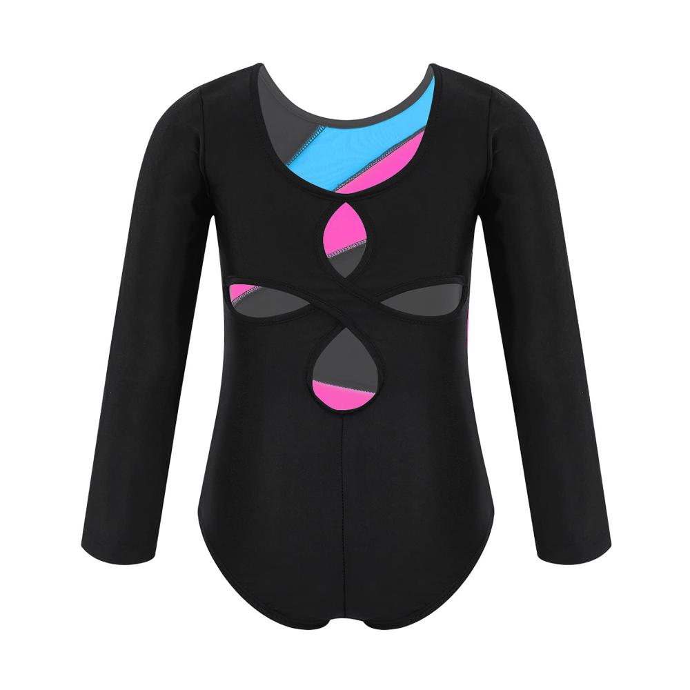 Happy Cherry Leotards für Mädchen Glänzender Langarm-Gymnastikanzug & Ballettbody für Ballerina Tanz & Klassischer Stil Größe 3-16 Jahre