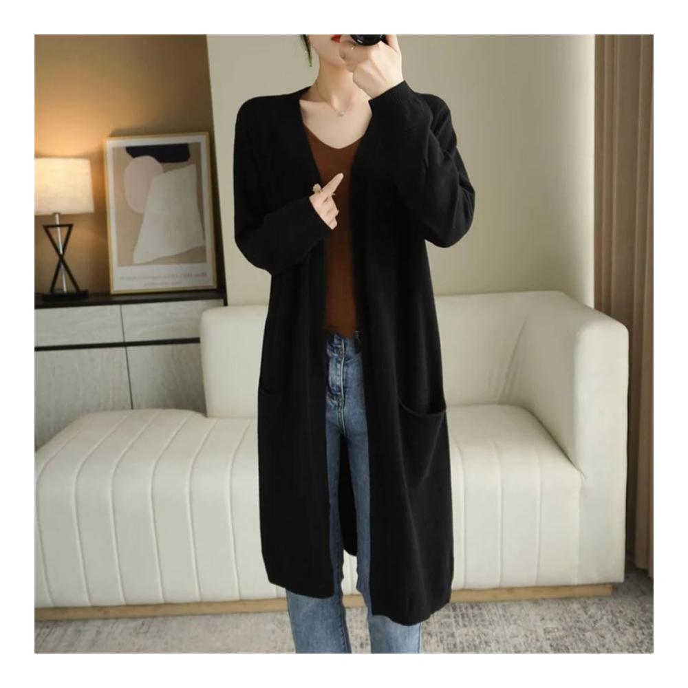 Einzigartiger Damen Pullover Stilvoller V-Ausschnitt Strickcardigan für Herbst und Winter