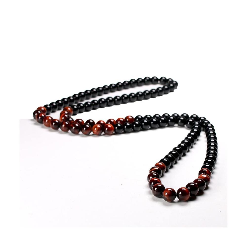 Edles Tigerauge-Armband mit Onyx & rotem Stein 8MM Perlen. Stilvolles Accessoire für Männer & Frauen. Natürlich & zeitlos schön. Holen Sie sich Ihr exklusives Armschmuck heute
