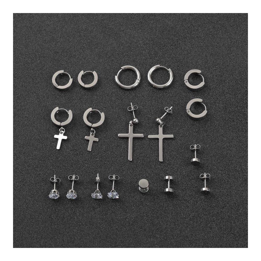 Entdecken Sie die Vielfalt 20 Paar Edelstahl-Creolen für stilvolle Damen und Herren - Klassische Hoops punkige Gothics funkelnde Zirkonia und mehr! Ideal für jeden Anlass