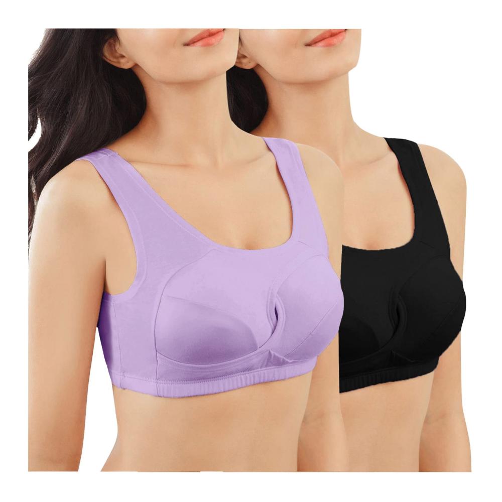 Ultimativer Komfort 2er-Pack Mastektomie BHs für Frauen Bügelfrei Baumwolle Sport-Yoga-Stil. Unterstützung und Stil für Ihre Fitnessreise