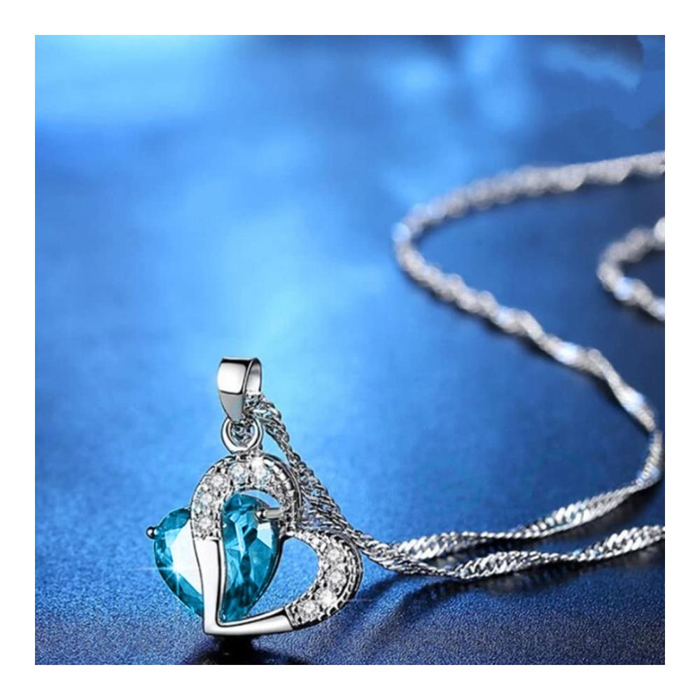 Einzigartiges Herz Schmuckset Anhänger Halskette und Ohrringe mit funkelnden Zirkonia perfekt für Hochzeiten Geburtstage & besondere Anlässe! Ideales Geschenk für Damen und Mädchen