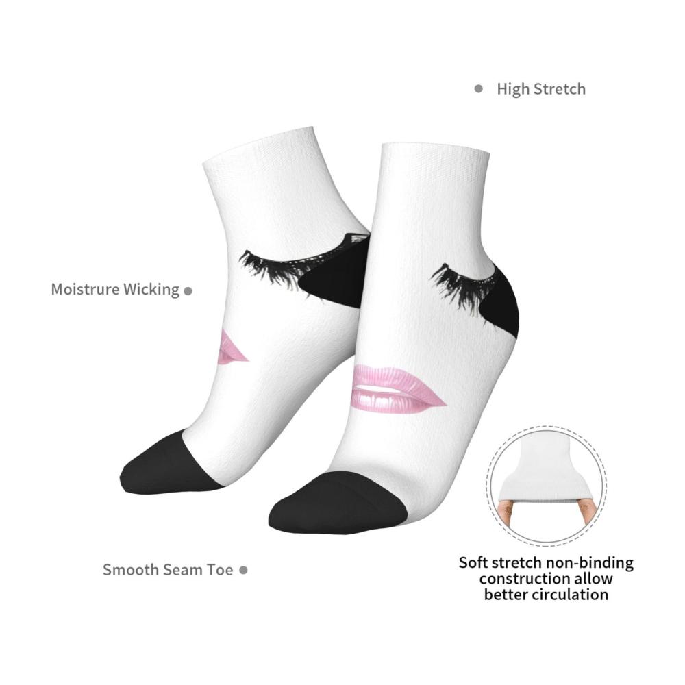Knöchelsocken Damen | Bequeme Unisex-Socken mit modischen Mustern | Wadenlange Baumwolle-Socken One Size