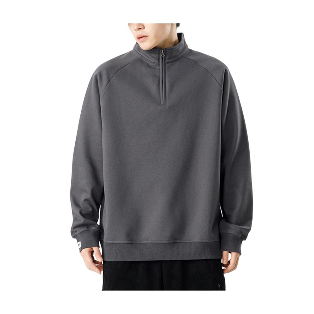 Herrenpullover Viertel-Zip Feste Farbe Fleece Sweatshirt Verspottet Stilvolles Komfort-Sweatshirt für Herren - Warm Bequem & Trendy! Jetzt zugreifen und stilvoll bleiben