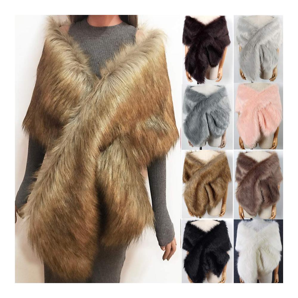 Luxuriöse Pashminas Damen Shrug Kunstfell Schal Wrap für Winter Hochzeitskleider - Elegante Stola & Poncho in 10 Farben perfekt für Hochzeiten
