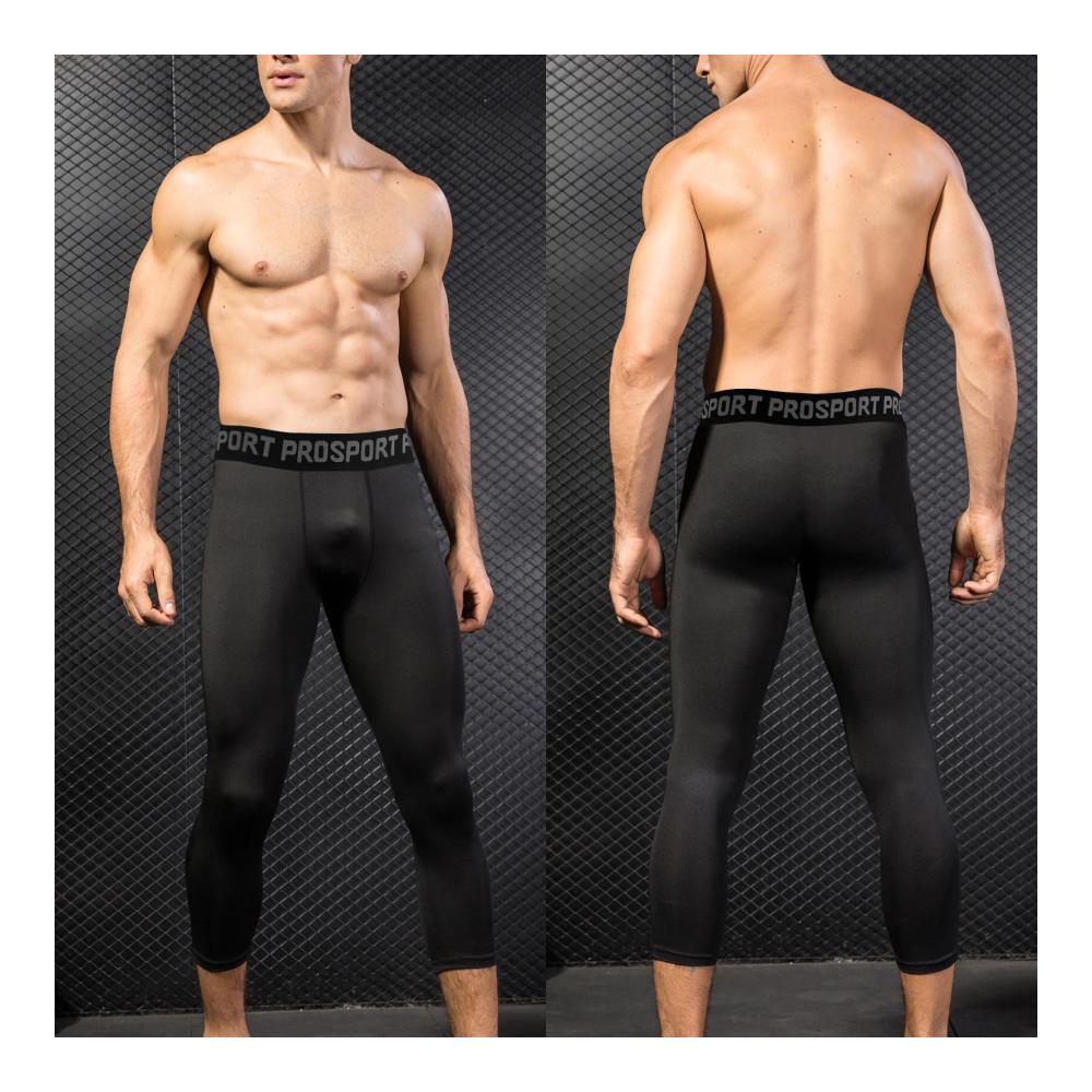2er-Pack Herren Kompressionshosen 3/4 Capri Leggings Atmungsaktiv Anti-Geruch Sportausrüstung Workout Gym Activewear Running Baselayer