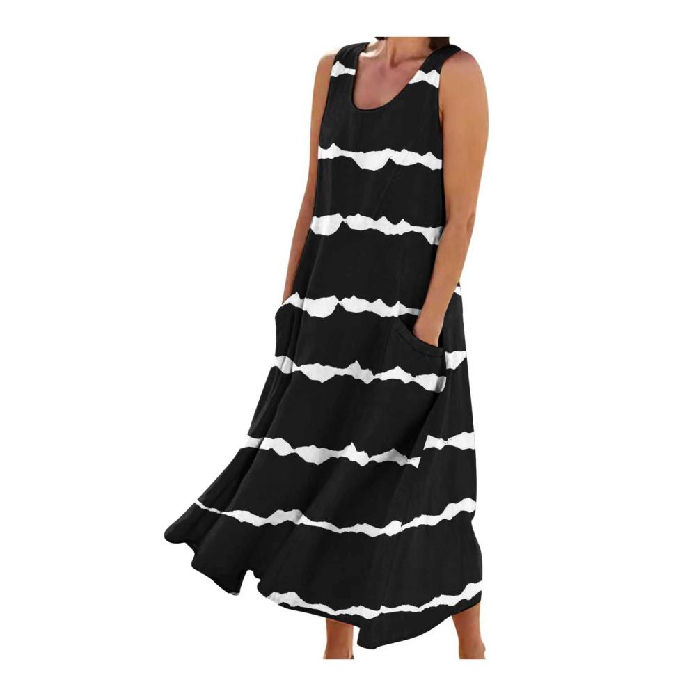 Elegante Abendkleider für besondere Anlässe Sommerliche gemusterte Leinenkleider mit schmeichelhafter A-Linien-Silhouette