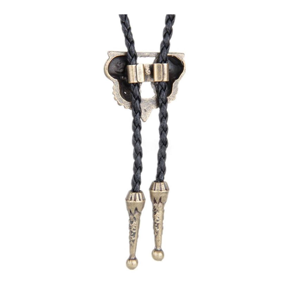 Einzigartige Vintage Bolo Krawatten Stilvolle Doppelte Totenkopf Kopf Krawatte für Damen und Herren - Ideal für Western Cowboy Musik Konzerte Rodeos und Gothic Styles