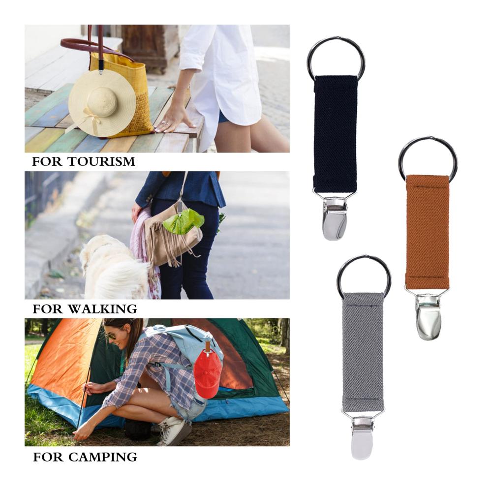 Stilvoll organisiert Geldklammern-Set für Reisen und Alltag. 6 elegante Clips für Hüte Taschen und mehr. Vintage-Design in Schwarz Grau und Braun. Perfekt für moderne Abenteurer
