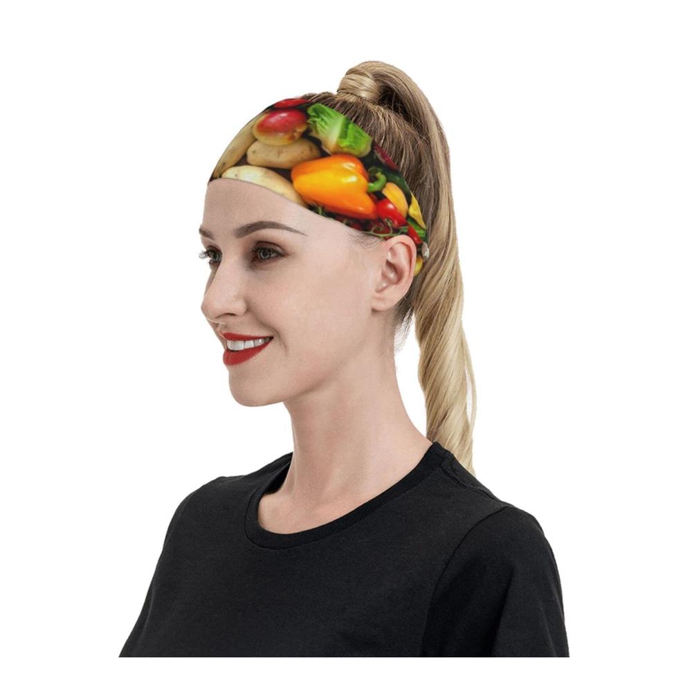 Sport-Stirnbänder Frisches Obst und Gemüse unisex rutschfest Workout-Schweißbänder für Yoga Laufen Fitnessstudio & Basketball