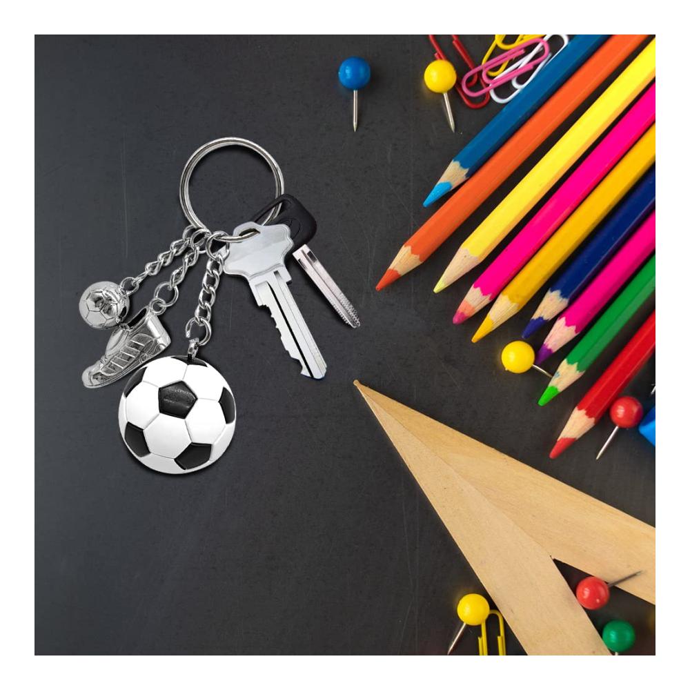 Entdecken Sie stilvolle Schlüsselringe & Schlüsselbänder für Herren Weißer Fußball-Schlüsselanhänger - Perfekt für Sportfans und als Geschenk für Kinder