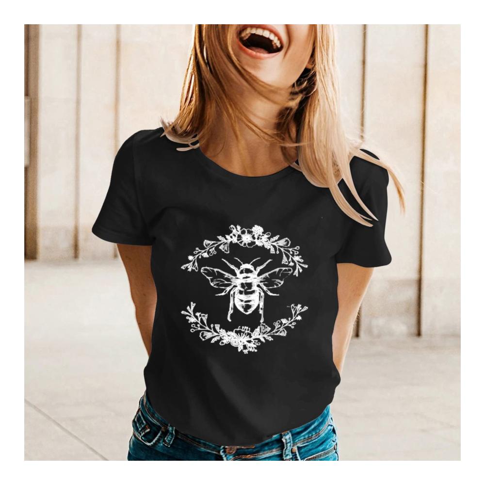 Einzigartiges Bienen Grafik T-Shirt für Damen | Trendiges Kurzarm Rundhals Bienenflüsterer Tee | Ideales Outfit für Teenager Mädchen und Imkerinnen | Must-Have Bienen Imkerei Design