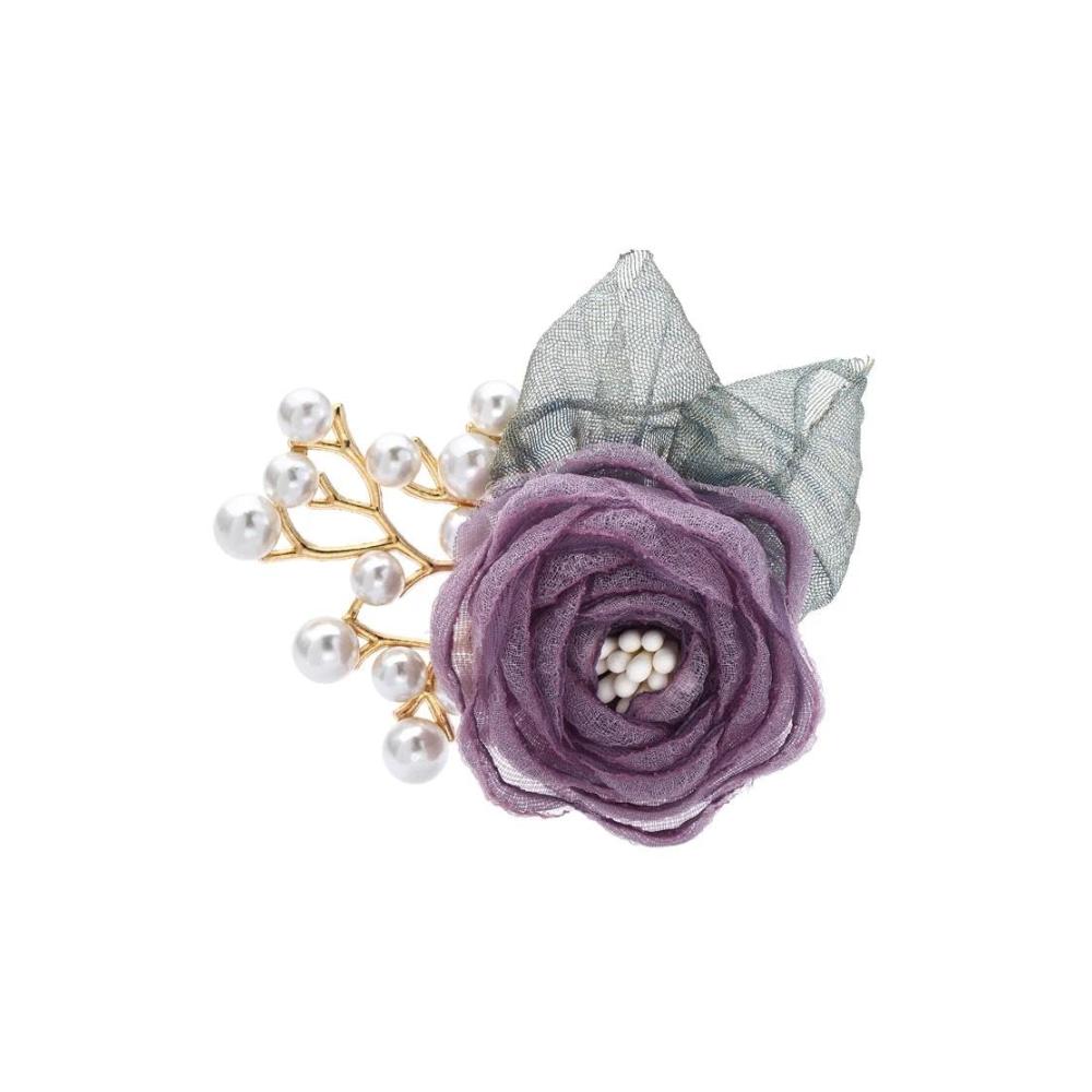 Elegante Blumen-Broschen Stilvolle Akzente für Damen & Herren. Handgefertigte Garnrosen-Anstecknadeln mit 3-farbigen Perlen. Perfekt für jede Party! 🌸💫