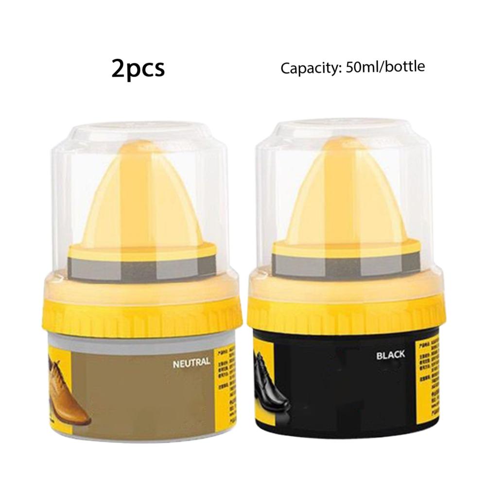 Erleben Sie Brillanz Schuhpolitur Kit für Leder - 2pcs Schwarze & klare Schuhcreme 50ml - Wiederherstellen Reinigen und Schutz für Schuhe Geldbörsen und Stiefel