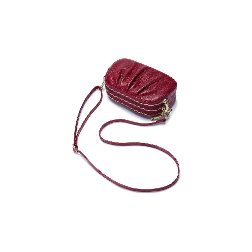 Einzigartige Damen Umhängetasche | Stilvolle Dreischicht Ledertasche | Praktische Crossbody Tasche für Frauen | Exklusives Design in Schwarz