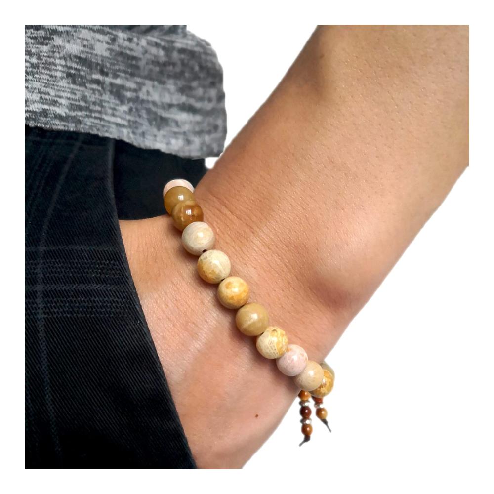 Entdecken Sie den natürlichen Glanz Exquisite Yoga-Armbänder mit 8 mm Edelsteinperlen für Männer und Frauen - Einzigartiger Armschmuck zum Strahlen