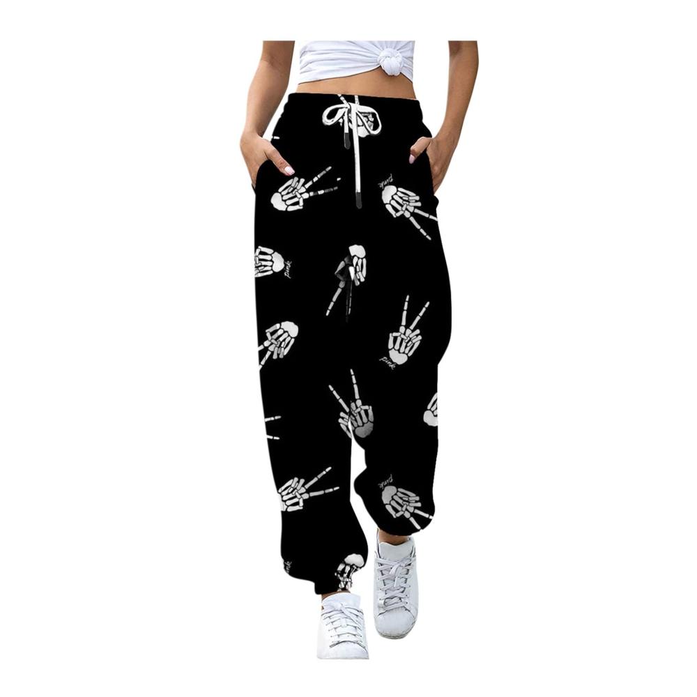 Entdecke den ultimativen Komfort Trainingshosen für Damen mit Halloween-Print Taschen und elastischem Kordelzug. Perfekt für Sport und Alltag