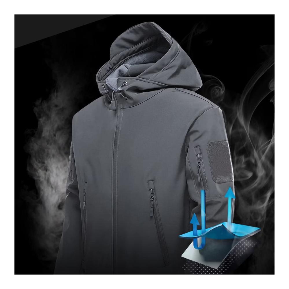 Herren Winter Softshelljacke Wasserdicht Militärjacke TAKTISCH für Trekking Outdoor mit Reißverschlusstaschen