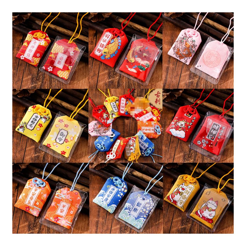 Erhalten Sie Glück und Segen 8 Stück Omamori Charms - Japanische Glücksbringer für Gesundheit und Glück. Perfektes Geschenk für Familie und Freunde