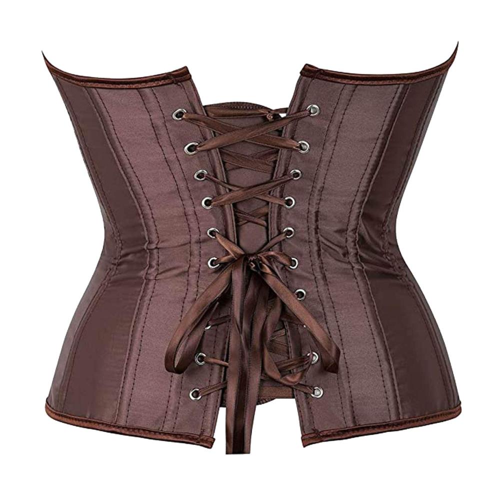 Verführerisches Korsagen & Bustiers Elegantes Satin Lace-Up Corsage für Damen | Korsett Top mit Gothic Flair und Shapewear Funktion | Rosa Vollbrust Bluse in XS-6XL Größen