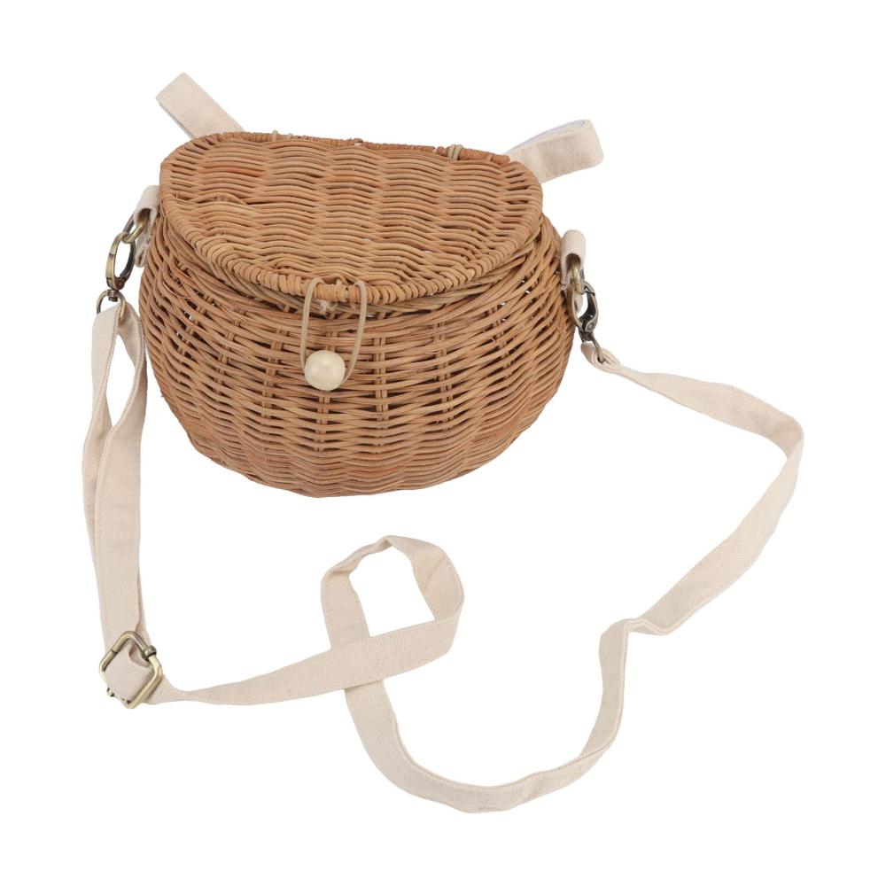Authentische Vintage-Schultertasche Handgewebte Rattan-Tasche für Damen. Perfekt für Camping Fotografie und stilvolles Reisen. Jetzt zugreifen und den Sommer mit Stil genießen