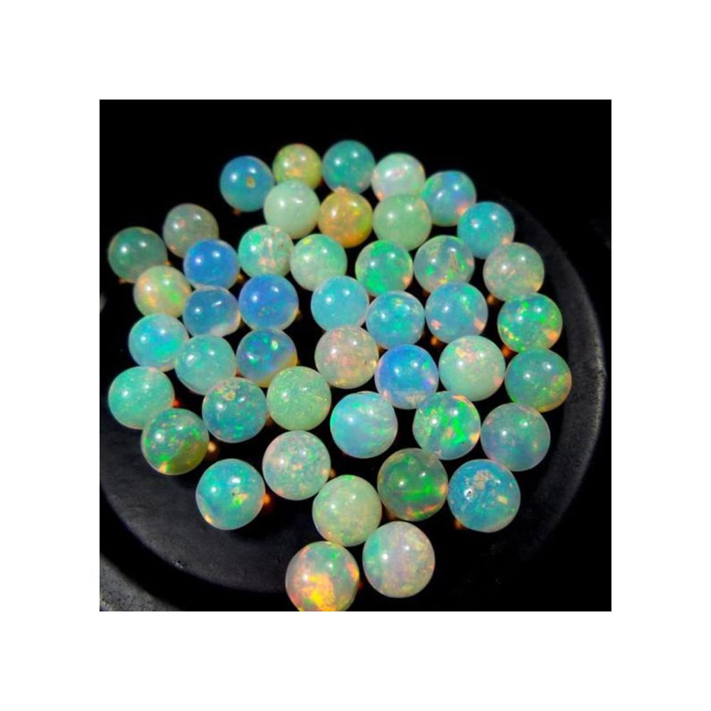 Natürliche äthiopische Opal-Edelsteine runde Cabochons für Schmuckherstellung Stein-Einlegearbeiten 3er-Set mit 075 ct