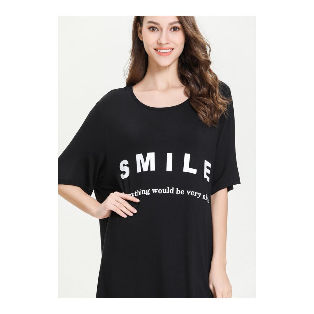 Entspannter Komfort Damen Nachthemd mit Halbarm und Pullover-Design Loungewear in Größen M-XXL - Perfekt für erholsame Nächte