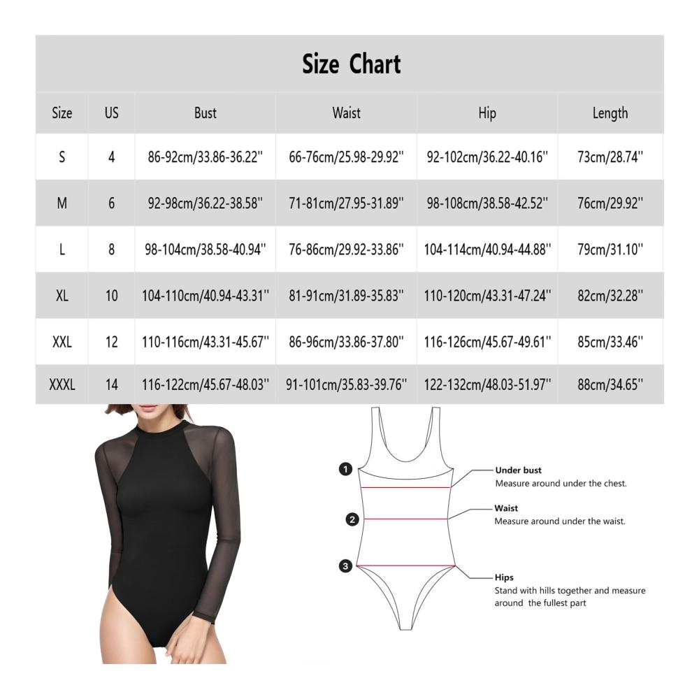 Verführerische Damen-Unterhosen Sexy Netz-Body mit Rundhalsausschnitt und langen Ärmeln - Atmungsaktive Mesh-Unterwäsche für stilvolle Damen