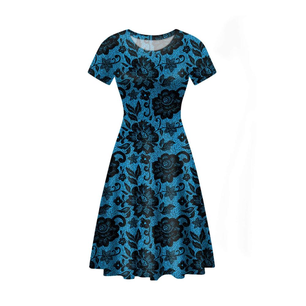 Blaues und Schwarzes Blumenmuster