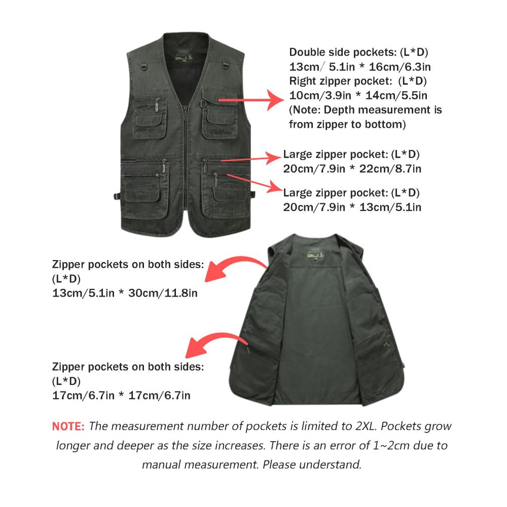 Vielseitige Herren Outdoor Anglerweste mit vielen Taschen - Atmungsaktive Multifunktionsweste für Jagd Camping Safari - Leichte ärmellose Weste
