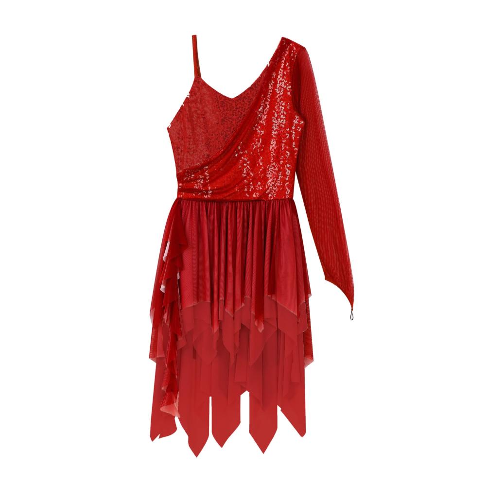 Elegantes Damen Tanzkleid mit Pailletten und Chiffon für Ballett Latein & Contemporary - Ein Must-Have für die Bühne und besondere Anlässe