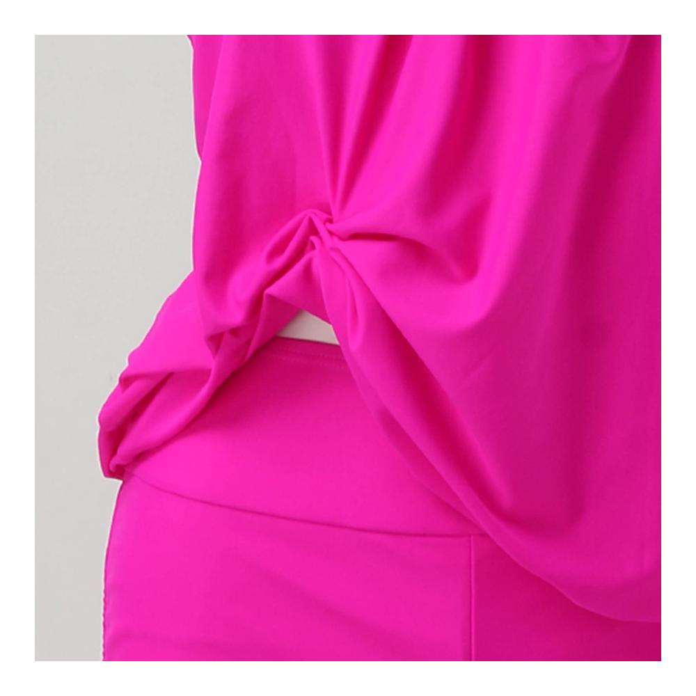 Einzigartiges Set Tankini Beachwear mit Streifenmuster und Hotpants für Frauen Bademode in XXL Hot Pink 3 – Stilvoller Badeanzug für den Strand
