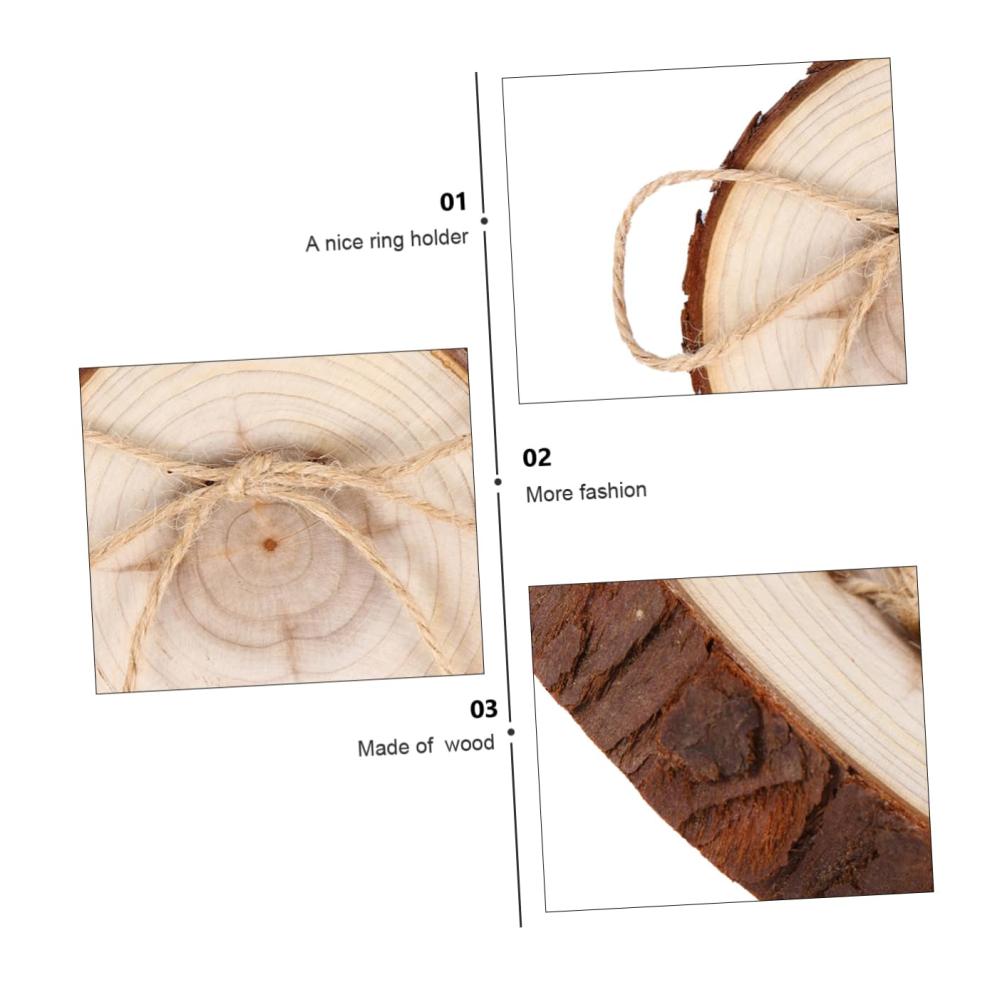 Unvollendete Holzringe mit Rinde für DIY-Ringhalter rustikale Baumstamm-Ringschale europäischer Groovy-Stil Dekoration für Hochzeiten