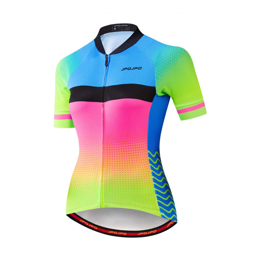 Erlebe Komfort und Stil Damen Fahrradtrikot kurzärmelig mit reflektierenden Details und praktischen Taschen in Größen von S bis 3XL