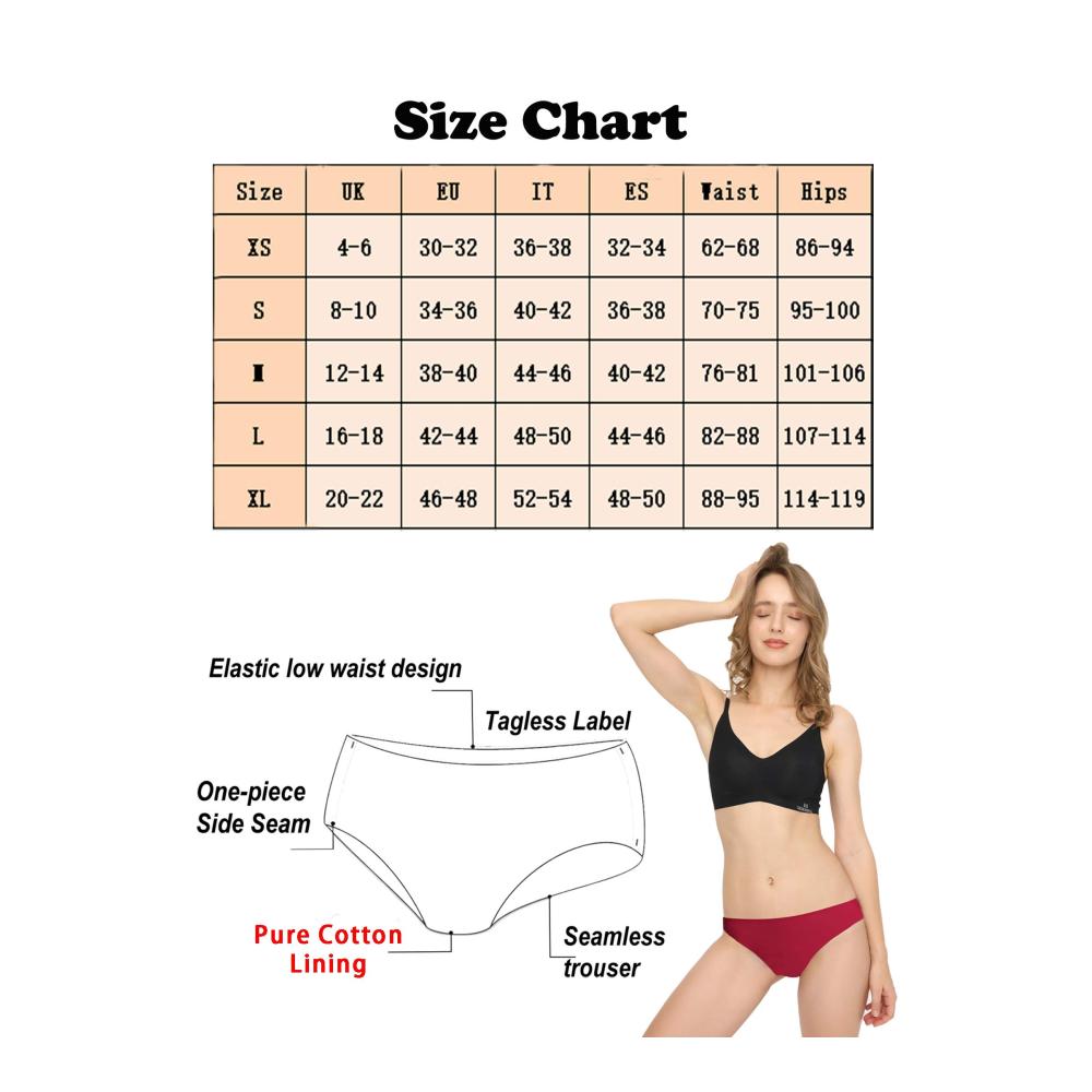 Entdecke den ultimativen Komfort Nahtlose Bikinis und Taillenslips für Damen - jetzt in attraktiven 3/6 Packs! Unsichtbar bequem und dehnbar