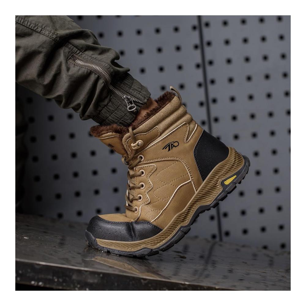 Ultimative Herren Arbeits- und Baustellenstiefel Stoß- und Durchtrittssicher Winterfest Wasserdicht Bequem & Industrietauglich. Wildnis Abenteuer Sneaker mit Rutschschutz! (Farbe