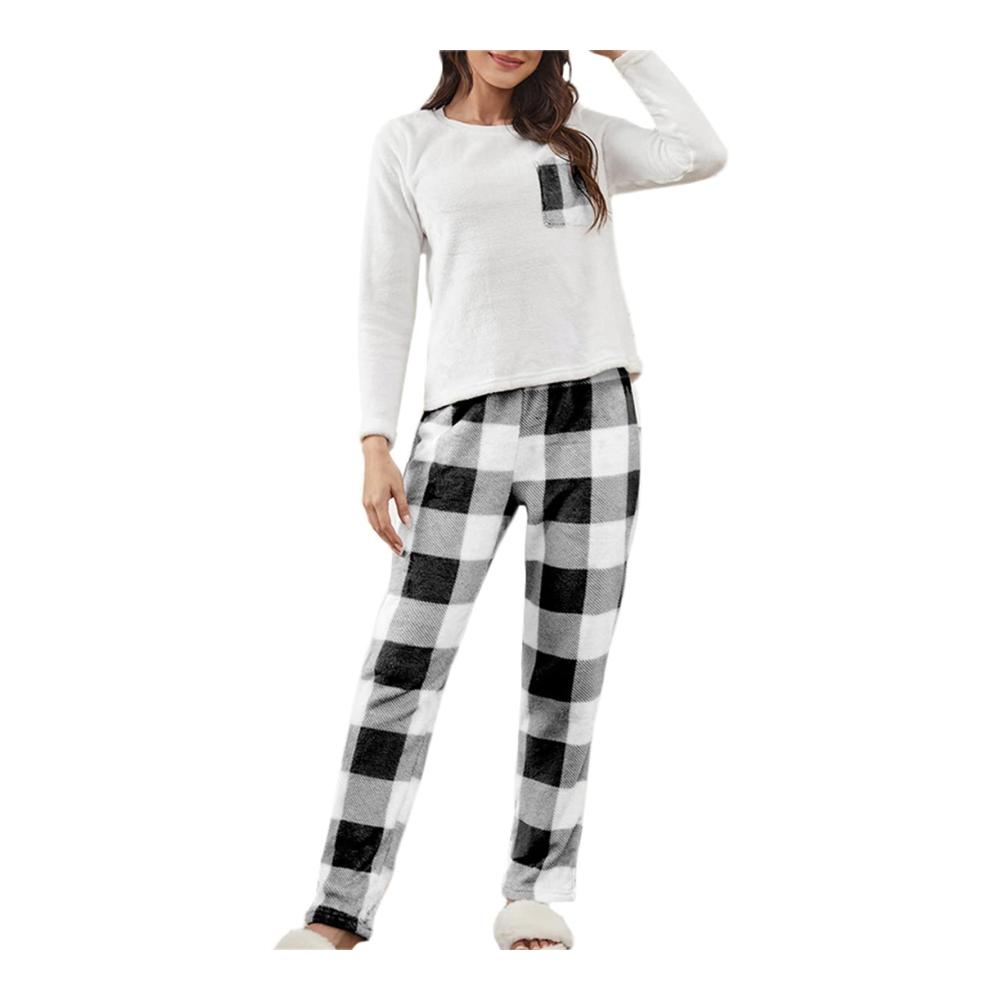 Bequemer Winterpyjama für Damen - Langarm Flanell Set weiche Karierte Pyjamahose ideal für gemütliche Abende - Jetzt auf  entdecken