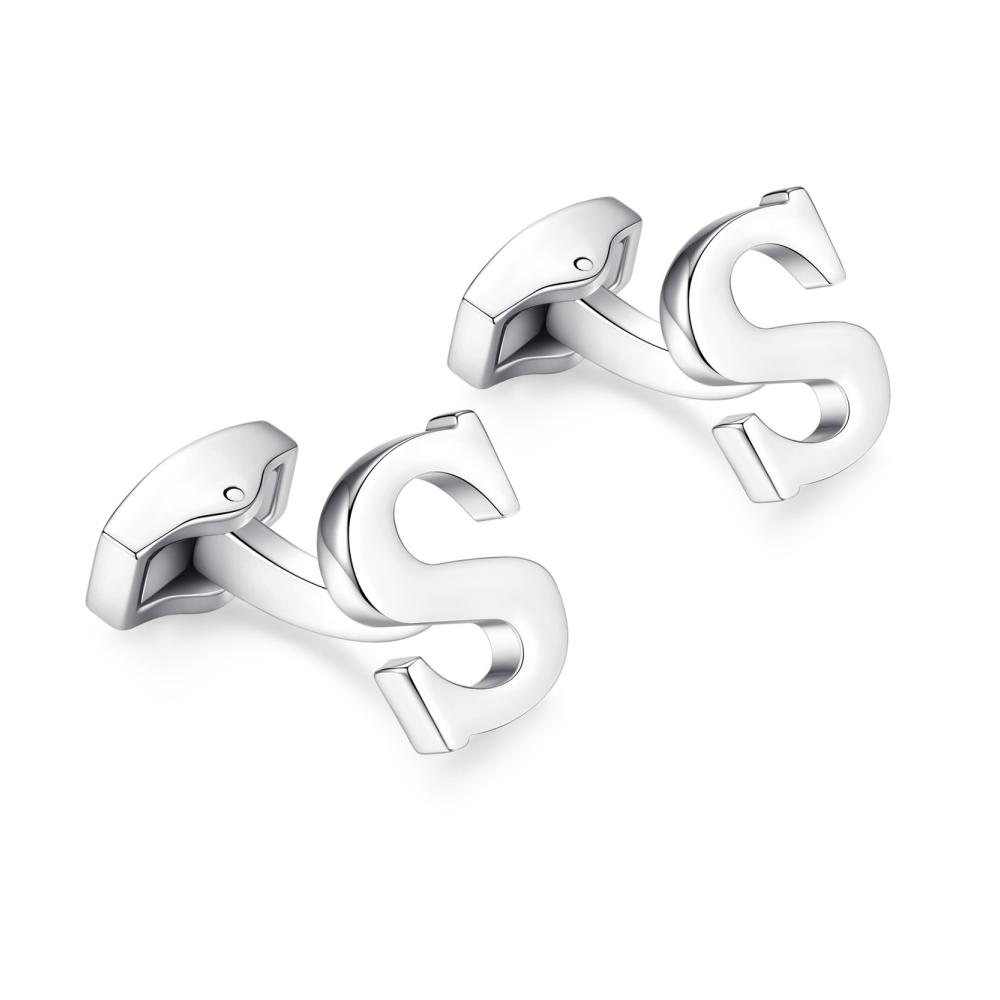 Entdecken Sie stilvolle Eleganz Hochwertige Manschettenknöpfe aus Edelstahl - das perfekte Geschenk für jeden Anlass! A bis Z Buchstaben Silber MEHRWEG
