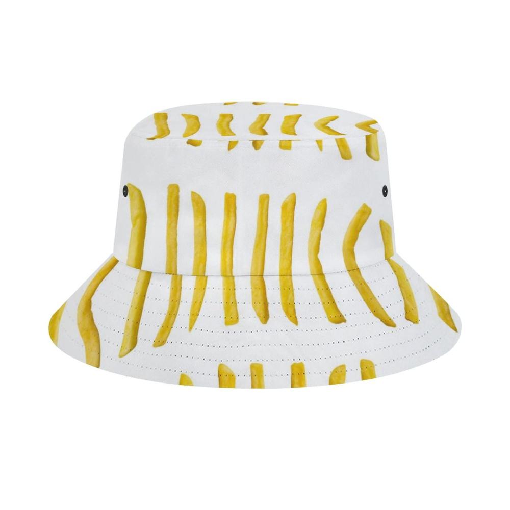 Cooler Fischerhut mit Pommes-Ketchup-Muster - Blockt effektiv Sonnenstrahlen und bietet ein besonderes Flair für Herren und Damen